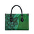 Samoan Pacific Tribal Flower Geometric Art Tattoos Leather Bag Siapo Pattern Emerald Glow - Polynesian Pride