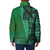 Samoan Pacific Tribal Flower Geometric Art Tattoos Padded Jacket Siapo Pattern Emerald Glow - Polynesian Pride