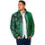 Samoan Pacific Tribal Flower Geometric Art Tattoos Padded Jacket Siapo Pattern Emerald Glow - Polynesian Pride