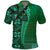 Samoan Pacific Tribal Flower Geometric Art Tattoos Polo Shirt Siapo Pattern Emerald Glow - Polynesian Pride