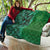 Samoan Pacific Tribal Flower Geometric Art Tattoos Quilt Siapo Pattern Emerald Glow - Polynesian Pride