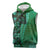Samoan Pacific Tribal Flower Geometric Art Tattoos Sleeveless Hoodie Siapo Pattern Emerald Glow - Polynesian Pride