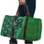 Samoan Pacific Tribal Flower Geometric Art Tattoos Travel Bag Siapo Pattern Emerald Glow - Polynesian Pride