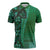 Samoan Pacific Tribal Flower Geometric Art Tattoos Zipper Polo Shirt Siapo Pattern Emerald Glow - Polynesian Pride