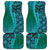 Samoan Pacific Tribal Flower Geometric Art Tattoos Car Mats Siapo Pattern Turquoise Tide - Polynesian Pride