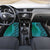 Samoan Pacific Tribal Flower Geometric Art Tattoos Car Mats Siapo Pattern Turquoise Tide - Polynesian Pride