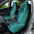Samoan Pacific Tribal Flower Geometric Art Tattoos Car Seat Cover Siapo Pattern Turquoise Tide - Polynesian Pride