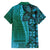 Samoan Pacific Tribal Flower Geometric Art Tattoos Family Matching Tank Maxi Dress and Hawaiian Shirt Siapo Pattern Turquoise Tide - Polynesian Pride