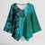 Samoan Pacific Tribal Flower Geometric Art Tattoos Kimono Sleeve Blouse Siapo Pattern Turquoise Tide - Polynesian Pride