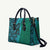 Samoan Pacific Tribal Flower Geometric Art Tattoos Leather Bag Siapo Pattern Turquoise Tide - Polynesian Pride