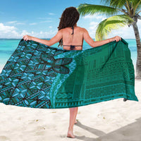 Samoan Pacific Tribal Flower Geometric Art Tattoos Sarong Siapo Pattern Turquoise Tide - Polynesian Pride