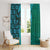 Samoan Pacific Tribal Flower Geometric Art Tattoos Window Curtain Siapo Pattern Turquoise Tide - Polynesian Pride