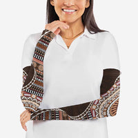 Fijian Masi Tribal Tattoos Art Pattern Arm Sleeves Brown Color Half Style - Polynesian Pride