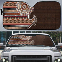 Fijian Masi Tribal Tattoos Art Pattern Auto Sun Shade Brown Color Half Style - Polynesian Pride
