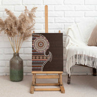 Fijian Masi Tribal Tattoos Art Pattern Canvas Wall Art Brown Color Half Style - Polynesian Pride