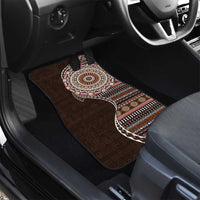 Fijian Masi Tribal Tattoos Art Pattern Car Mats Brown Color Half Style - Polynesian Pride