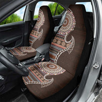 Fijian Masi Tribal Tattoos Art Pattern Car Seat Cover Brown Color Half Style - Polynesian Pride