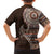 Fijian Masi Tribal Tattoos Art Pattern Family Matching Summer Maxi Dress and Hawaiian Shirt Brown Color Half Style - Polynesian Pride
