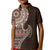 Fijian Masi Tribal Tattoos Art Pattern Kid Polo Shirt Brown Color Half Style - Polynesian Pride