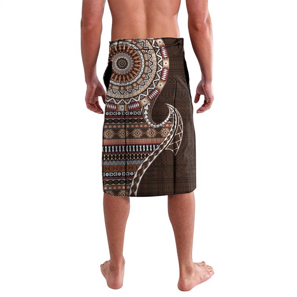 Fijian Masi Tribal Tattoos Art Pattern Lavalava Brown Color Half Style - Polynesian Pride