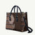 Fijian Masi Tribal Tattoos Art Pattern Leather Bag Brown Color Half Style - Polynesian Pride