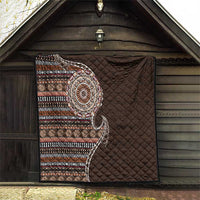 Fijian Masi Tribal Tattoos Art Pattern Quilt Brown Color Half Style - Polynesian Pride
