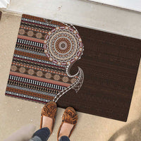 Fijian Masi Tribal Tattoos Art Pattern Rubber Doormat Brown Color Half Style - Polynesian Pride