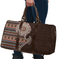 Fijian Masi Tribal Tattoos Art Pattern Travel Bag Brown Color Half Style - Polynesian Pride