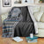 Fijian Masi Tribal Tattoos Art Pattern Blanket Navy Color Half Style - Polynesian Pride