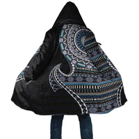 Fijian Masi Tribal Tattoos Art Pattern Cloak Navy Color Half Style - Polynesian Pride