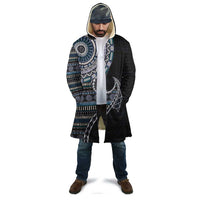 Fijian Masi Tribal Tattoos Art Pattern Cloak Navy Color Half Style - Polynesian Pride