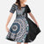 Fijian Masi Tribal Tattoos Art Pattern Family Matching Summer Maxi Dress and Hawaiian Shirt Navy Color Half Style - Polynesian Pride