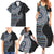 Fijian Masi Tribal Tattoos Art Pattern Family Matching Summer Maxi Dress and Hawaiian Shirt Navy Color Half Style - Polynesian Pride