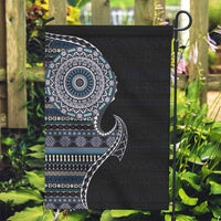Fijian Masi Tribal Tattoos Art Pattern Garden Flag Navy Color Half Style - Polynesian Pride
