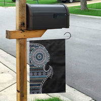 Fijian Masi Tribal Tattoos Art Pattern Garden Flag Navy Color Half Style - Polynesian Pride