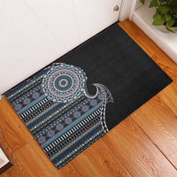 Fijian Masi Tribal Tattoos Art Pattern Rubber Doormat Navy Color Half Style LT03 - Polynesian Pride
