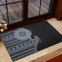 Fijian Masi Tribal Tattoos Art Pattern Rubber Doormat Navy Color Half Style LT03 - Polynesian Pride