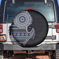 Fijian Masi Tribal Tattoos Art Pattern Spare Tire Cover Navy Color Half Style LT03 Navy - Polynesian Pride