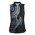Fijian Masi Tribal Tattoos Art Pattern Women Sleeveless Polo Shirt Navy Color Half Style - Polynesian Pride