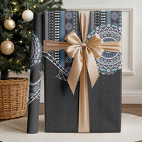 Fijian Masi Tribal Tattoos Art Pattern Wrapping Paper Navy Color Half Style LT03 - Polynesian Pride