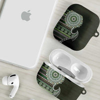Fijian Masi Tribal Tattoos Art Pattern AirPods Case Green Color Half Style - Polynesian Pride