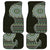 Fijian Masi Tribal Tattoos Art Pattern Car Mats Green Color Half Style - Polynesian Pride