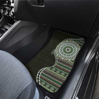 Fijian Masi Tribal Tattoos Art Pattern Car Mats Green Color Half Style - Polynesian Pride
