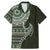 Fijian Masi Tribal Tattoos Art Pattern Family Matching Mermaid Dress and Hawaiian Shirt Green Color Half Style - Polynesian Pride
