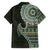 Fijian Masi Tribal Tattoos Art Pattern Family Matching Summer Maxi Dress and Hawaiian Shirt Green Color Half Style - Polynesian Pride
