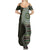 Fijian Masi Tribal Tattoos Art Pattern Family Matching Summer Maxi Dress and Hawaiian Shirt Green Color Half Style - Polynesian Pride