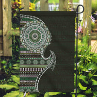 Fijian Masi Tribal Tattoos Art Pattern Garden Flag Green Color Half Style - Polynesian Pride