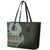 Fijian Masi Tribal Tattoos Art Pattern Leather Tote Bag Green Color Half Style - Polynesian Pride