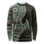 Fijian Masi Tribal Tattoos Art Pattern Long Sleeve Shirt Green Color Half Style - Polynesian Pride