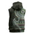 Fijian Masi Tribal Tattoos Art Pattern Sleeveless Zip Hoodie Green Color Half Style - Polynesian Pride